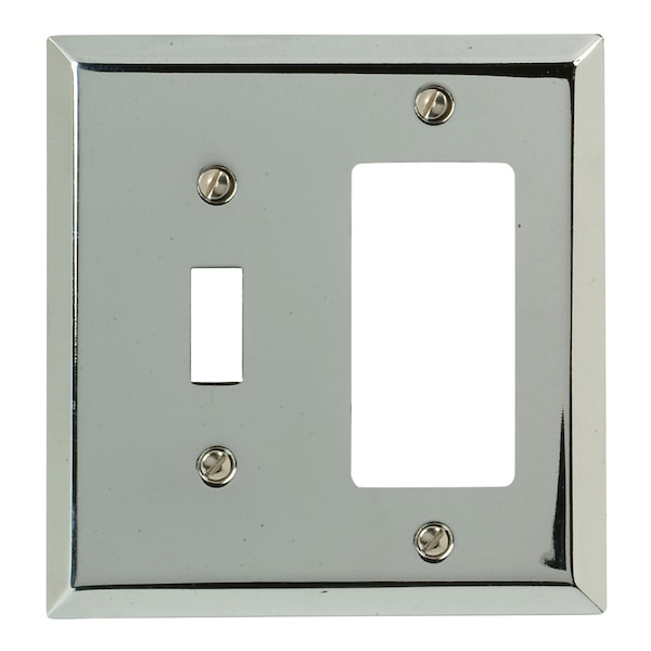 Amerelle Wall Plate, Number of Gangs: 2 gang Stamped Steel, Polished Chrome Finish, Light Gray 161TR - main